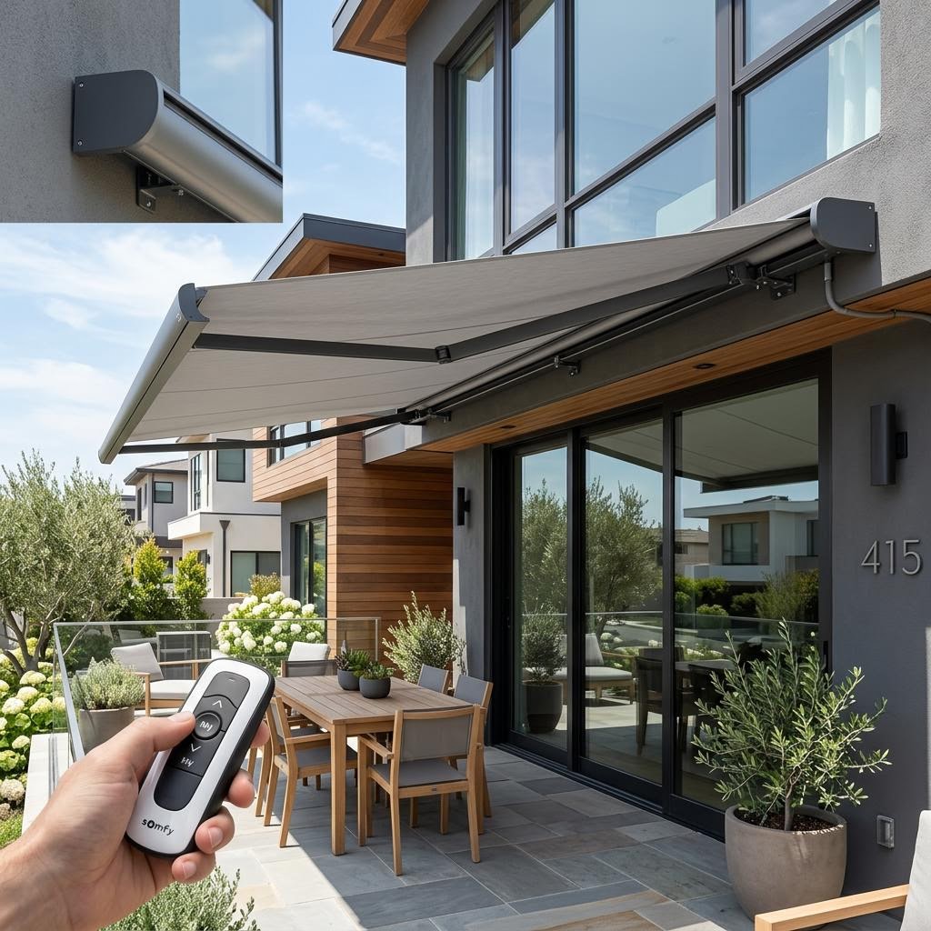 Motorized retractable awning